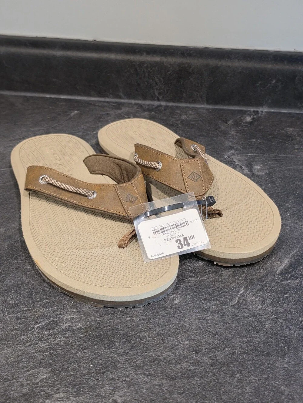 Sperry Top Slider Brown Sandals Size 9